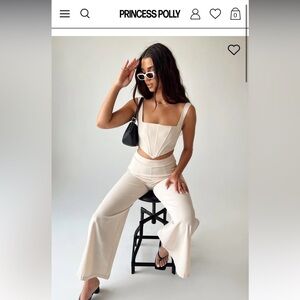 GENTLY USED - PRINCESS POLLY -Elias Set Beige - SIZE US 4